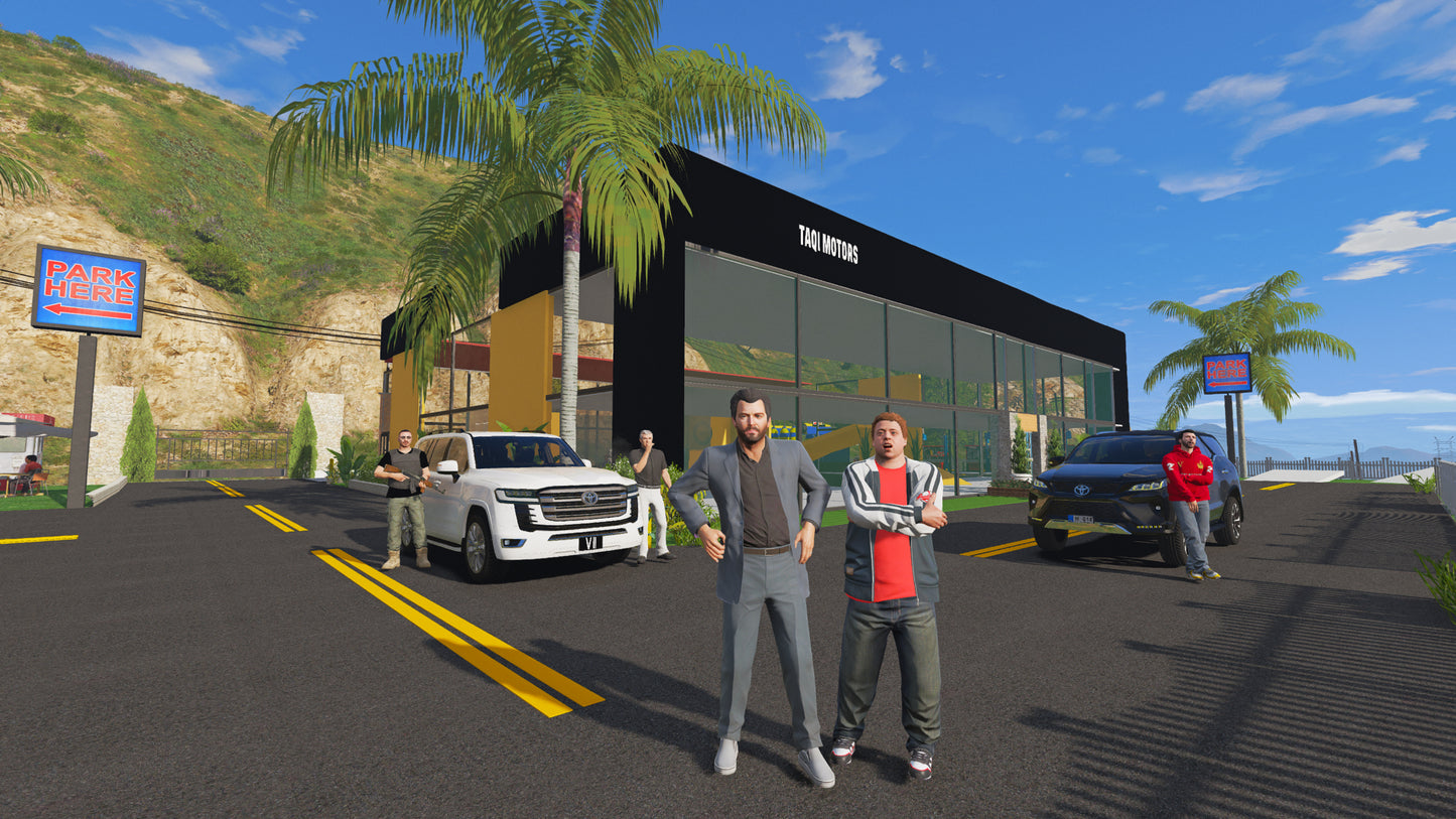 Showroom on Highway (100 Cars) Mod For GTA 5