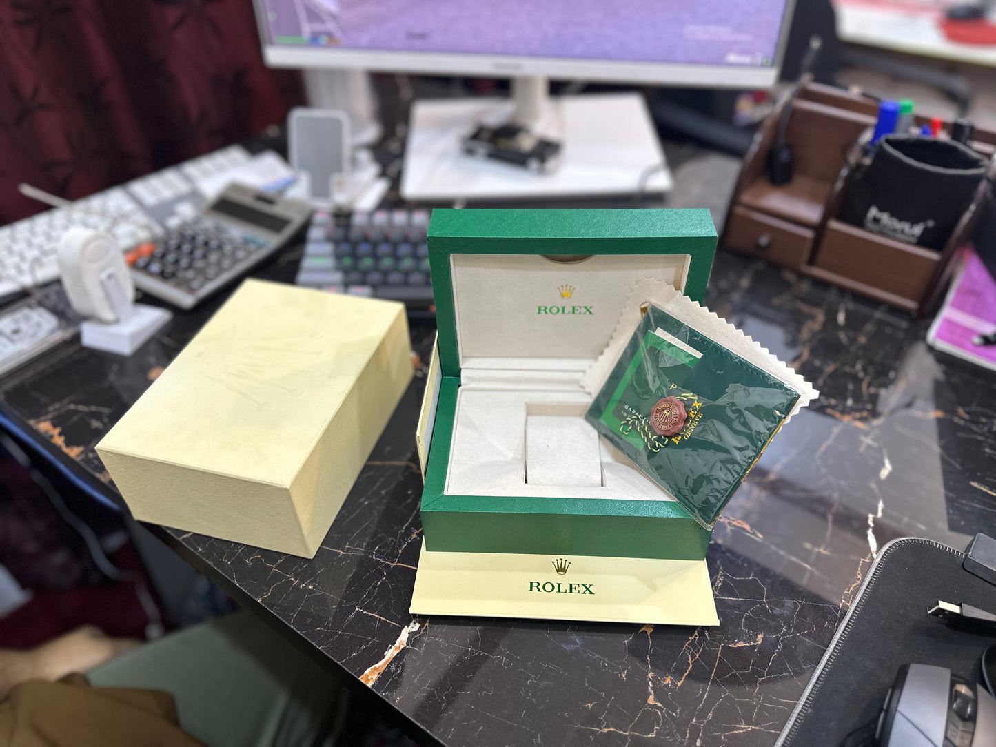 Rolex Original Box with Papers warranty Card