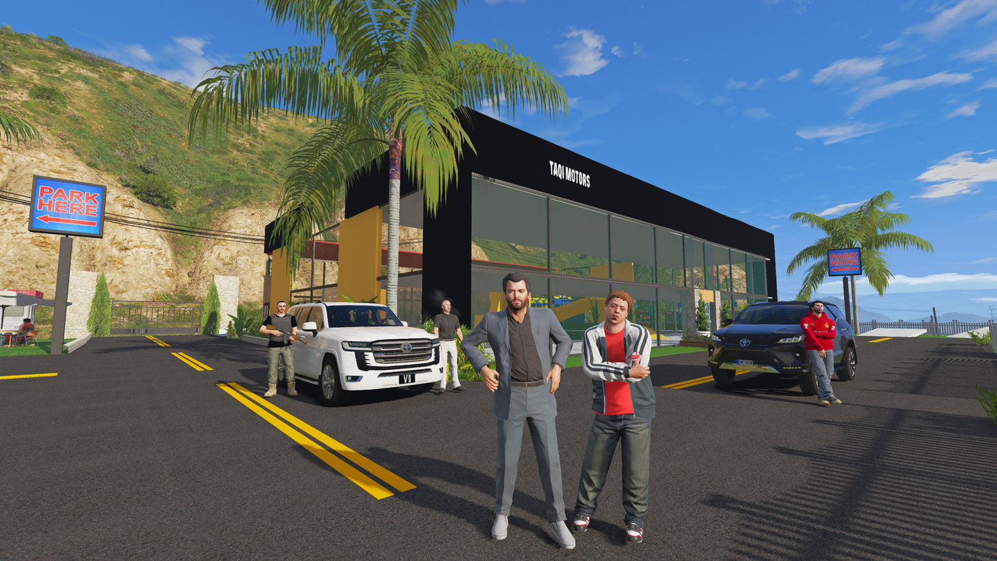 Showroom on Highway (100 Cars) Mod For GTA 5